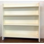 A painted pine 3 shelf bookcase 92cm high