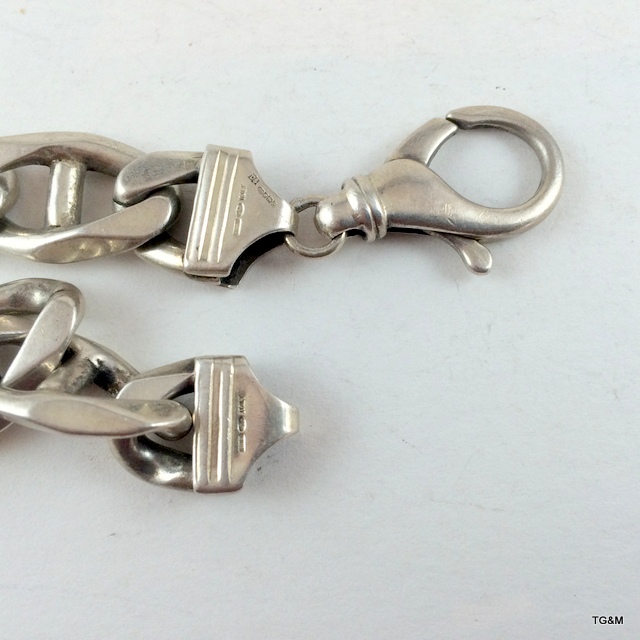 Silver mans flat link bracelet 76gm - Image 5 of 5