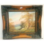 Oil on board of a Woodland scene R. Danford 31 x 35cm