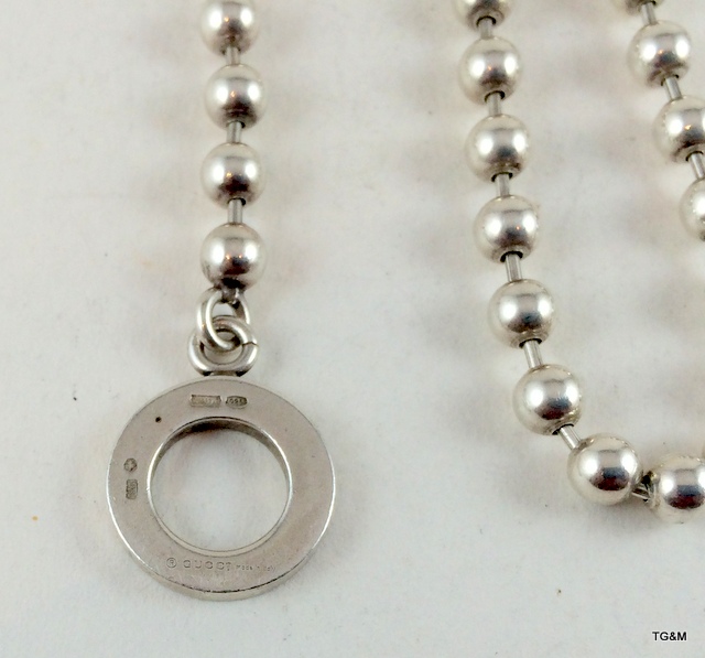 Genuine Silver Gucci ball necklace - Image 2 of 5