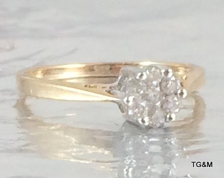 9ct Gold ladies diamond hallmarked 0.25ct ring size M - Image 7 of 7