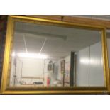 A gilt framed bevel edged mirror 105 x 70cm