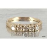 10ct Gold ladies diamond 5 stone ring approx 0.4ct size M