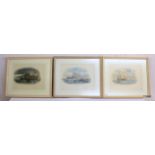 A set of 3 framed Historical prints by W.S.Tokin