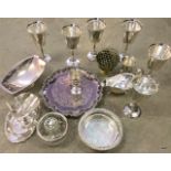 A quantity of silver plated items