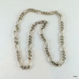 Silver fancy link necklace 50cm long 52gm