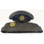 A Royal Air Force side cap & beret both with badges