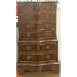 A small mahogany bedside 6 drawer chest of drawers 78 x 47 x 30cm