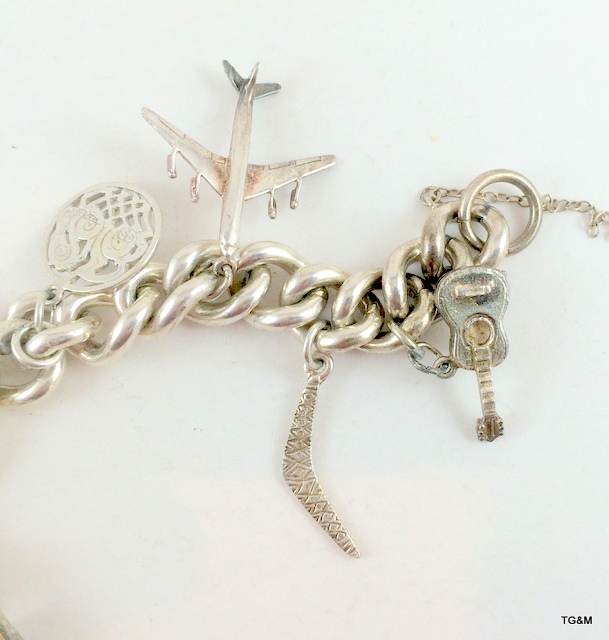 Silver charm bracelet and 13 charms 89gm - Image 5 of 5