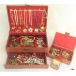 A collection of costume jewellery to include gold and silver