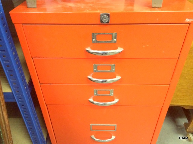 3 x separate metal engineer filing cabinet of various sizes - Image 3 of 8