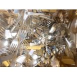 A quantity of flatware to include silver