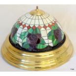 A large Tiffany style dome ceiling fitted light 65 x 43cm