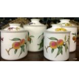 4 large Royal Worcester Evesham design preserve pots