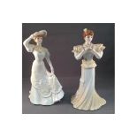 2 Coalport Chantilly lace ladies Poise and Breeze