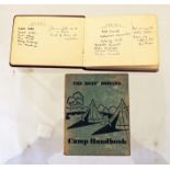 A Brownies autograph book from the 1940s and 1950s with a 1949 Boys Brigade handbook