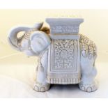 A ceramic plant stand in the form of an Indian elephant 44cms high