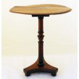 An inlaid mahogany single pedestal wine table 49cms diameter