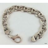 Silver mans flat link bracelet 76gm