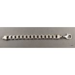 Silver flat link bracelet 56gm