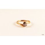 9ct gold ladies solitaire diamond approx 0.25ct size l