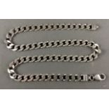 Silver flat link necklace 50 cm 64gm