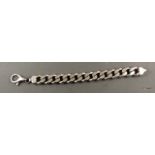 Silver heavy flat link bracelet 100gm