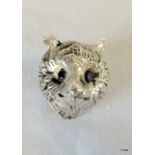 Silver plated vesta case in the form of a fox's head