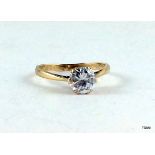 9ct gold ladies solitaire ring size k