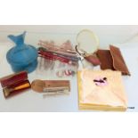 A Mixed Lot of Vintage Items to Include, A French inhaler, Travel Razor and Travel Mirror Set