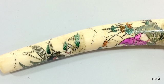 A Chinese decorated bone opium pipe - Image 6 of 6