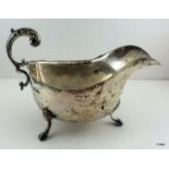 A silver sauce boat. 70gm