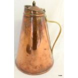 A copper lidded water jug with ceramic liner marked W.A.S Benson 25cm high