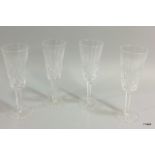 4 x Waterford crystal glass champagne flutes