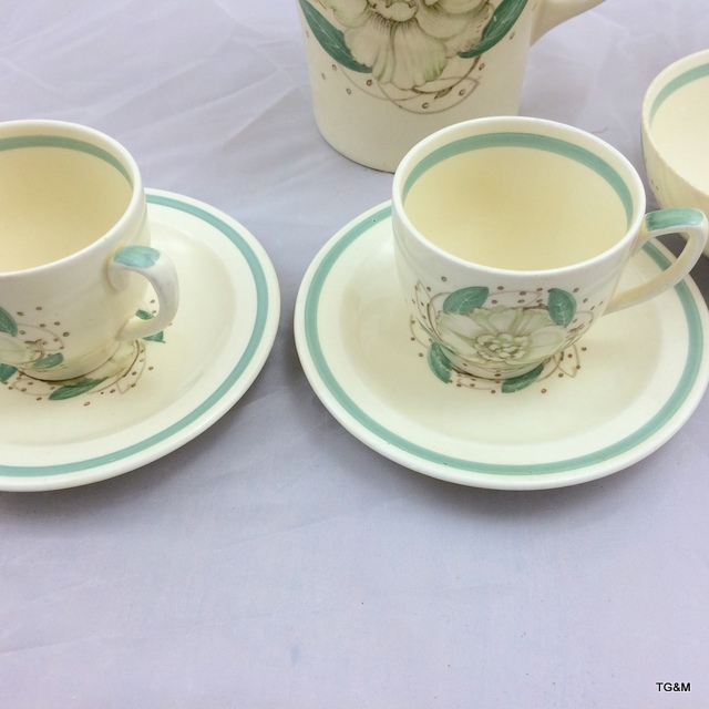 A Suzie Cooper Burslem 4 place tea set - Image 2 of 9