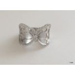 18ct white gold diamond butterfly ring with 1/2 ct of diamonds