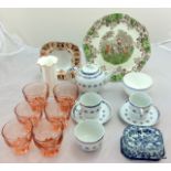 A mixed collection of china and glass to include Wedgwood