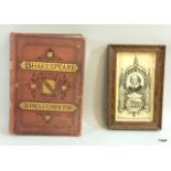 Shakespere stevengraph circa 1870 and large Shakespeare book 1876