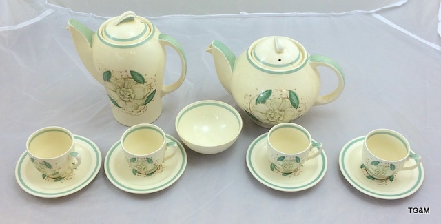 A Suzie Cooper Burslem 4 place tea set