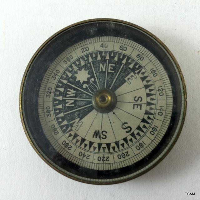 A brass compass, possibly Edwardian - Image 3 of 4