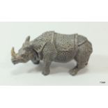 A bronze rhino inkwell