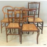 A collection of Bergere seated kitchen chairs