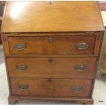 Mahogany fitted bureau with 3 drawers 110 x 88 x 50cm