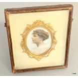 A portrait miniature of Katherine Eleanor Rivers Fryer of Worthy Park in Hampshire. 1916 by J E