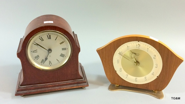 2 small 1970s' style mantle clocks