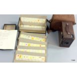 Boxed Scientific slides date 1947 and Brownie Camera