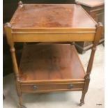 A mahogany square lamp table with drawer 65 x 45 x45