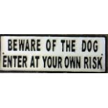 A large dog sign
