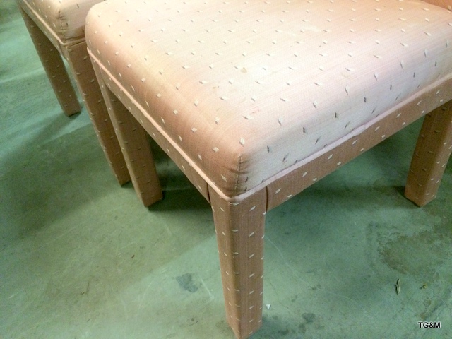 A pair of upholstered high backed dining chairs - Image 2 of 3