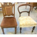 A pair of miscellaneous Edwardian chairs